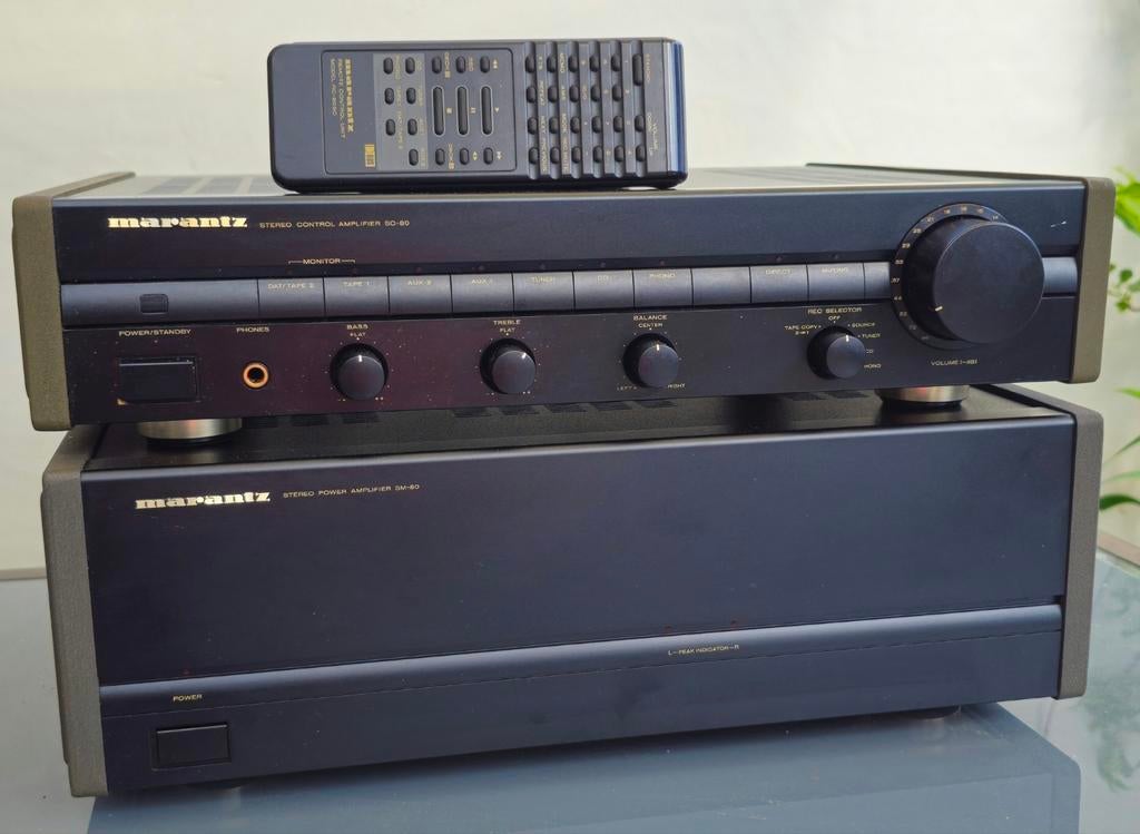 Marantz SC-80 SM-80 vintage Audiophile voor/eind combi +AB, Marantz, Marantz, Refurbished, Ophalen of Verzenden