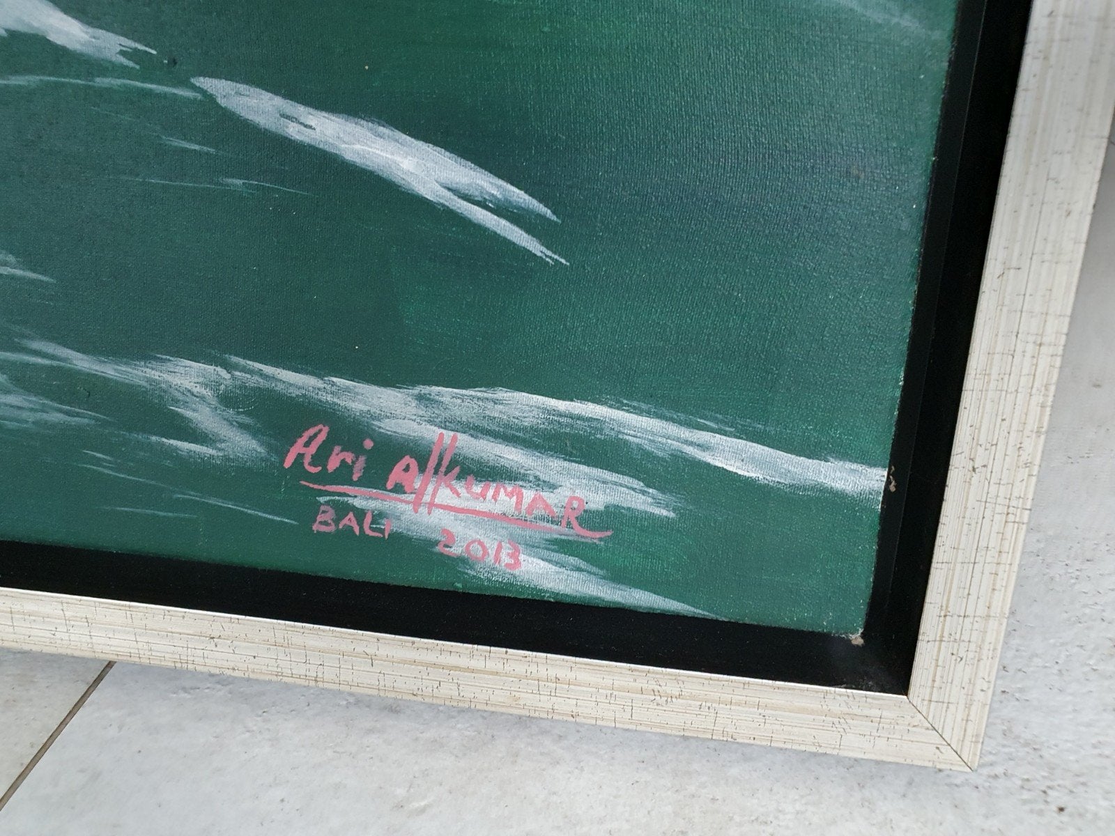 schilderij kust van Bali, Ophalen