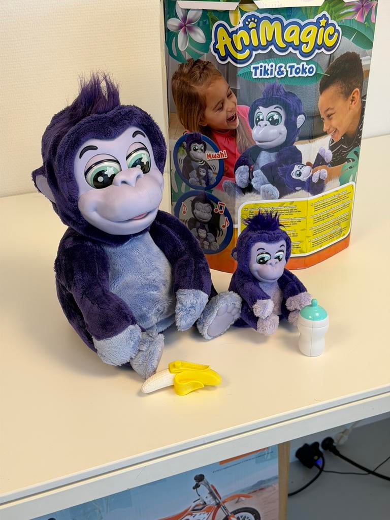 Animagic Tiki & Toko Interactieve pratende Gorilla Knuffels, Nieuw, Ophalen of Verzenden, H, H