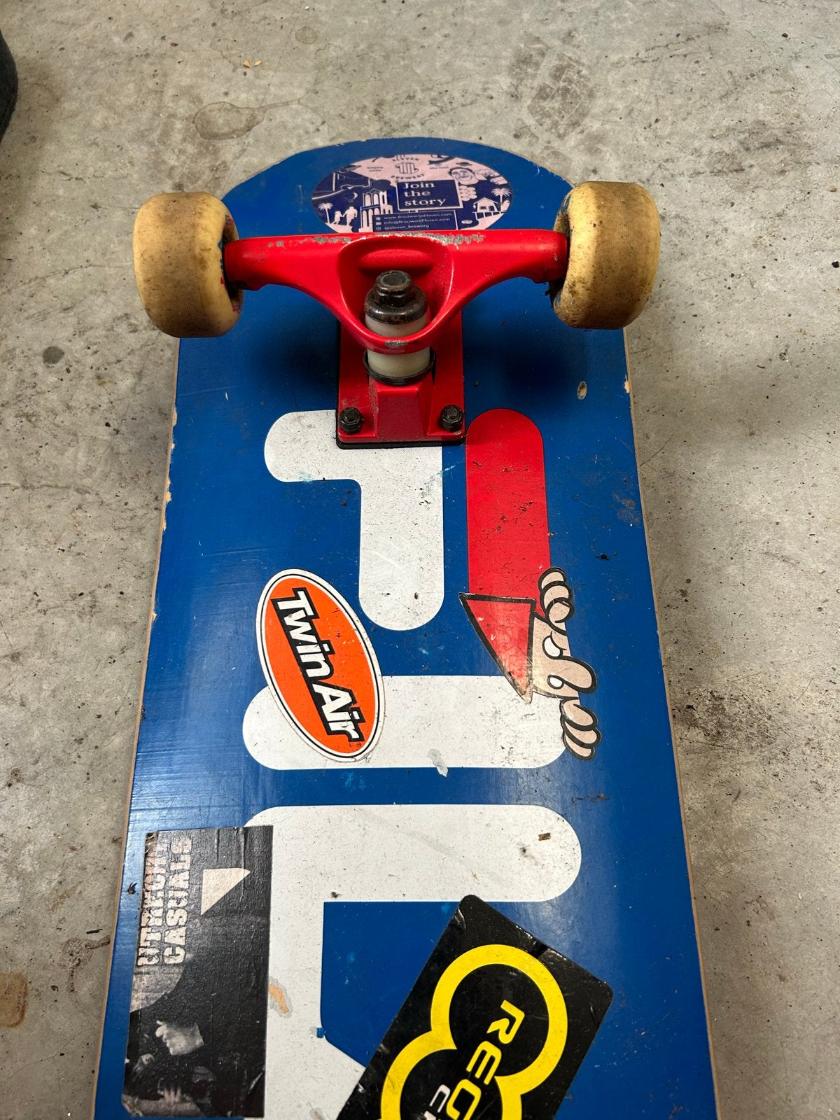 Gebruikt Skateboard - Fila Deck met Stickers, Verzenden, Gebruikt, Skateboard