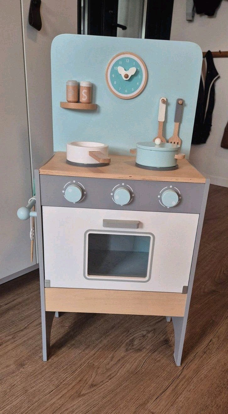 houten speelgoedkeuken set met accessoires, Ophalen of Verzenden, Gebruikt, Knutselen