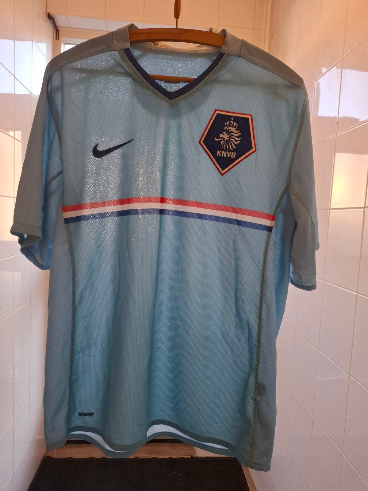 Officiële Nike uitshirt KNVB ,maat L, Ophalen of Verzenden, Zo goed als nieuw, Blauw, Voetbal