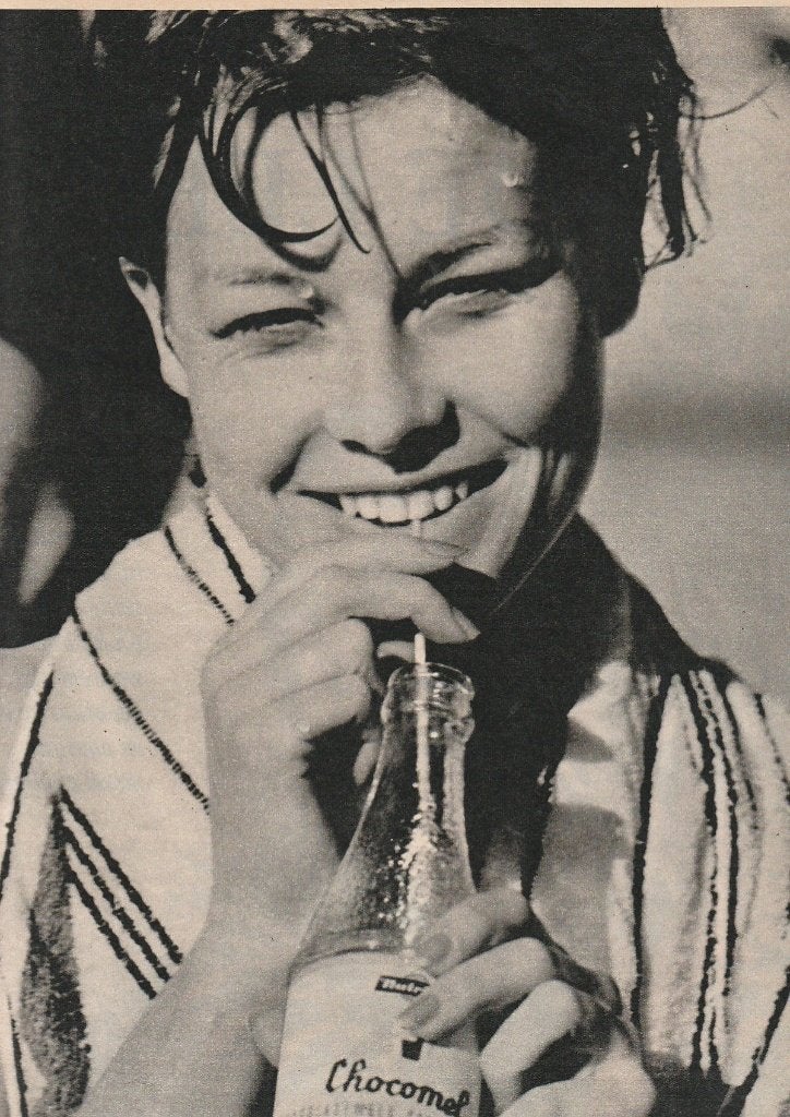 Retro reclame 1962 Nutricia Chocomel jongetje in handdoek, Verzenden, Overige typen