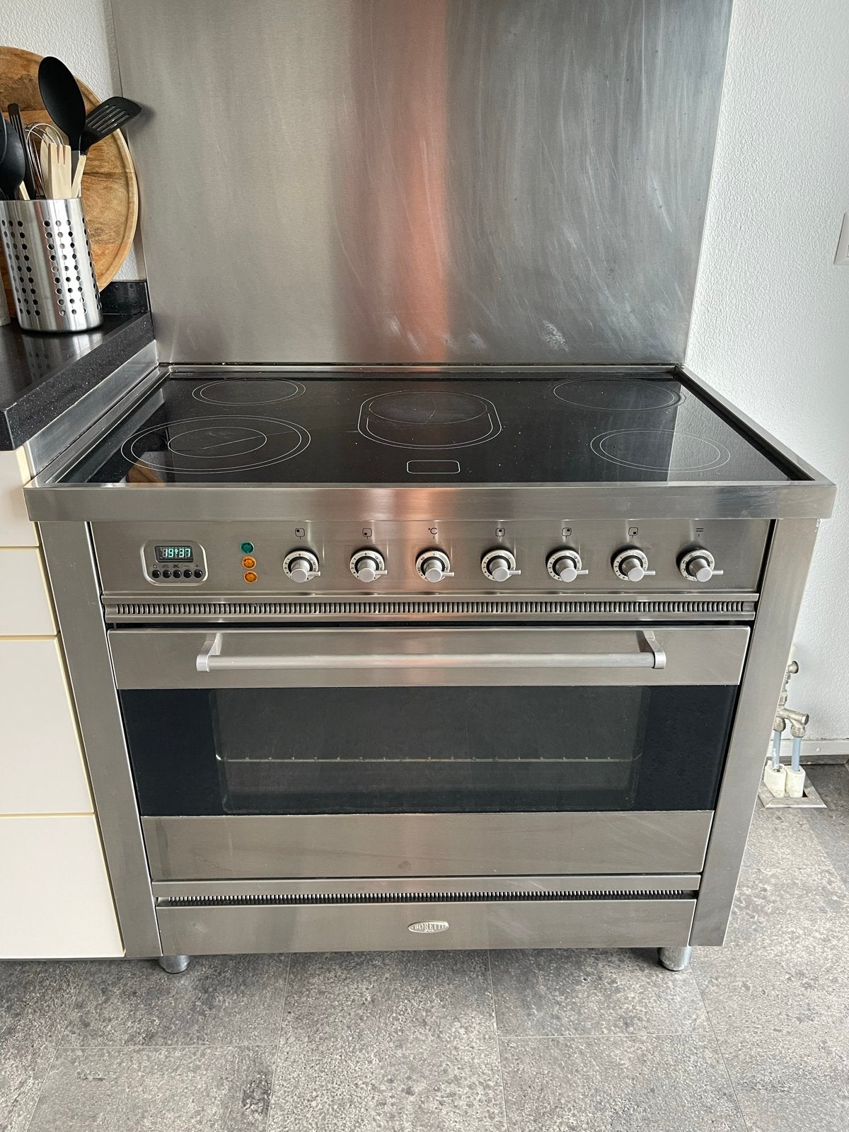 Boretti Elektrisch Fornuis met Oven - RVS, Ophalen, Gebruikt, 60 cm of meer, Vrijstaand