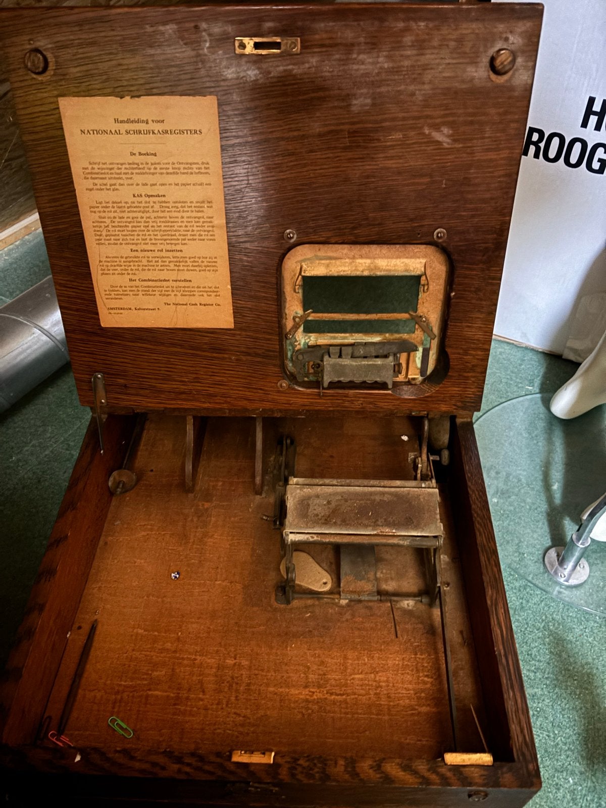 Antieke houten kassa met lade - National Cash Register, Antiek en Kunst, Ophalen