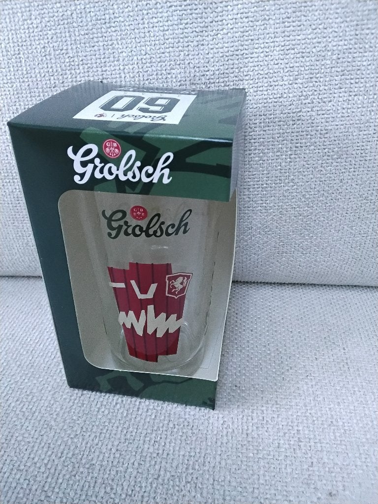 Grolsch bier glas fc twente, Ophalen of Verzenden, Nieuw, Glas of Glazen, Grolsch