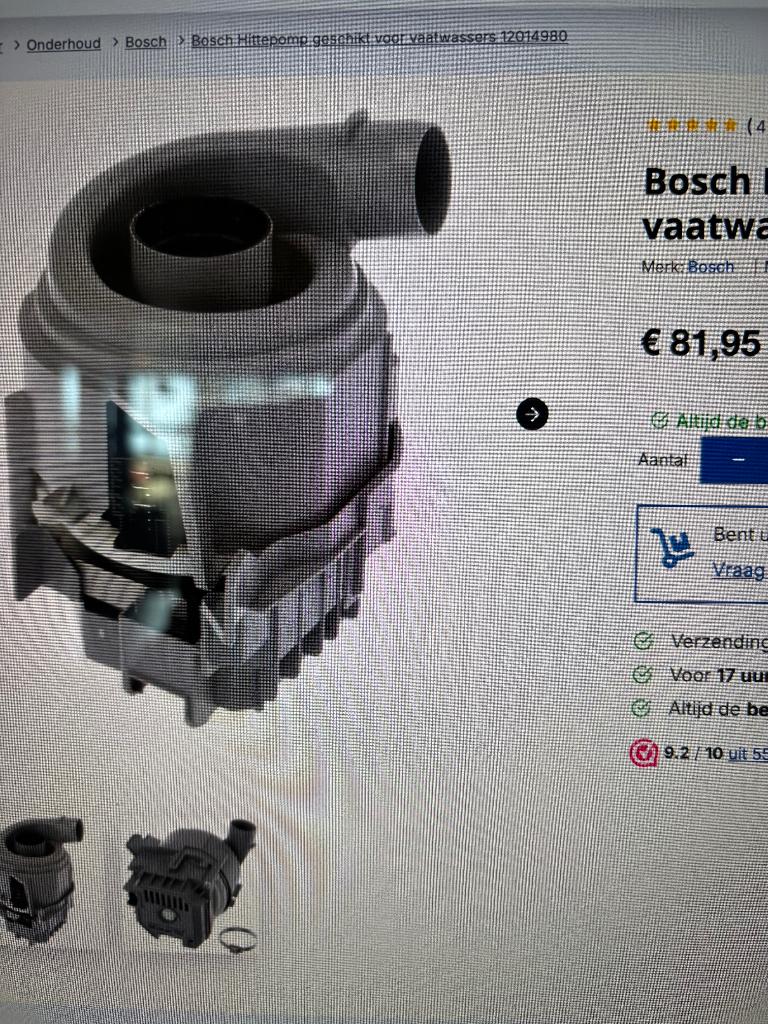 Vaatwasser hittepomp, Ophalen of Verzenden, Nieuw