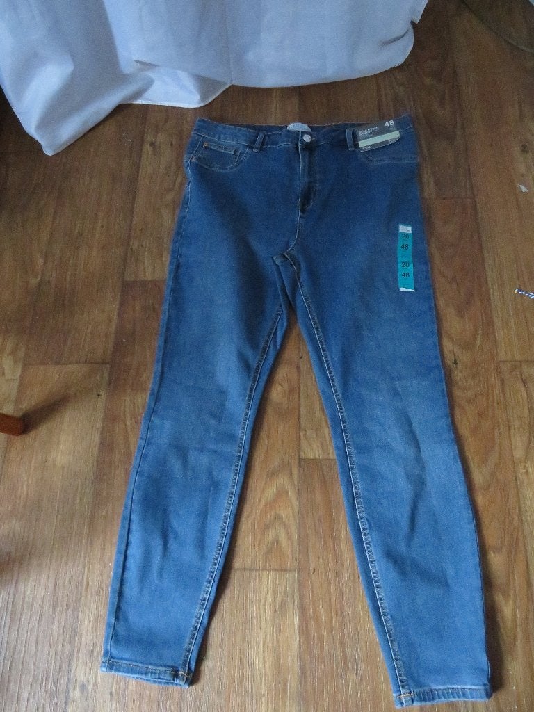 nieuwe blauwe stretch spijker broek mt 48 Primark, Nieuw, Ophalen of Verzenden, Broek of Spijkerbroek, Primark