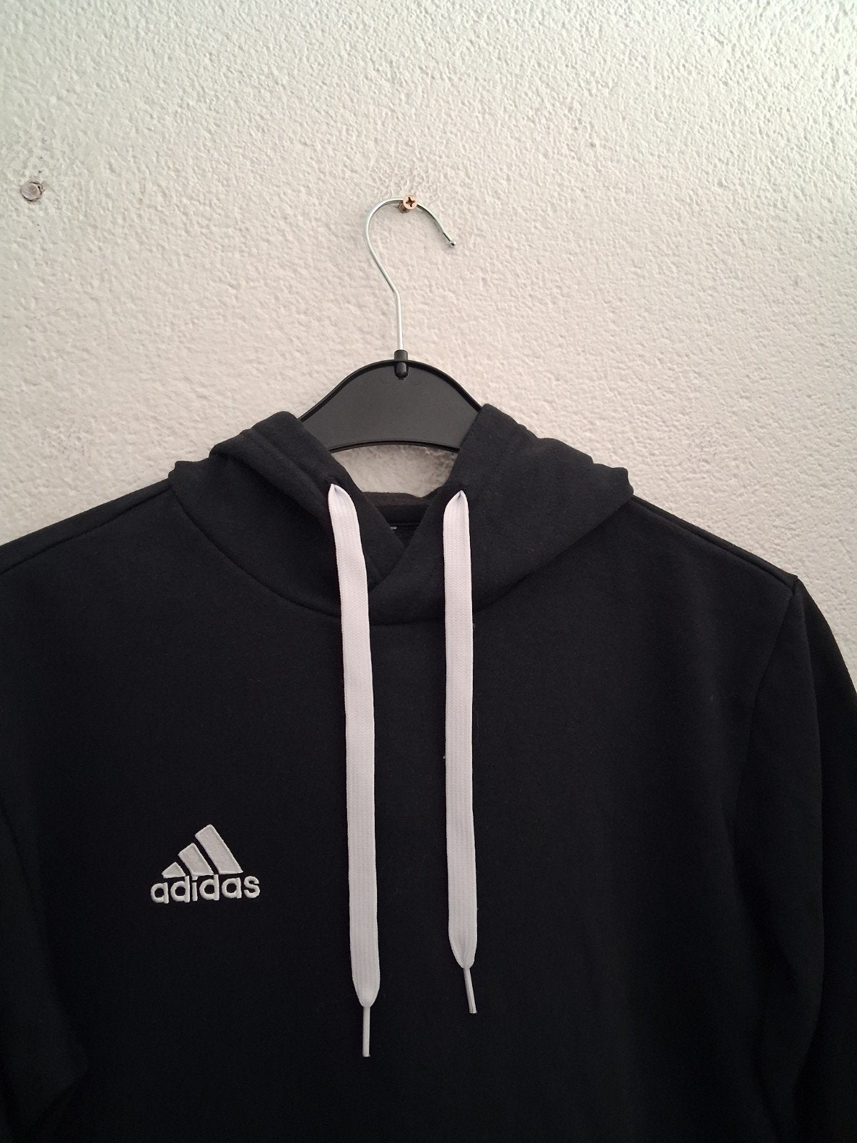 Adidas hoodie zwart met wit logo Maat L, Ophalen of Verzenden, Zo goed als nieuw
