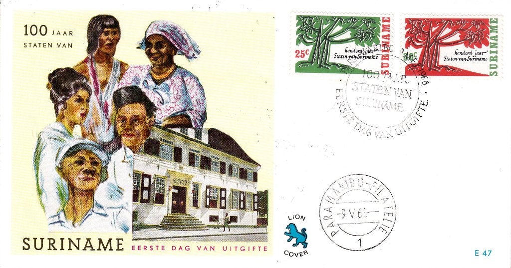 100 JAAR STATEN VAN SURINAME, Postzegels en Munten, Brieven en Enveloppen | Nederland, Ophalen of Verzenden, Envelop