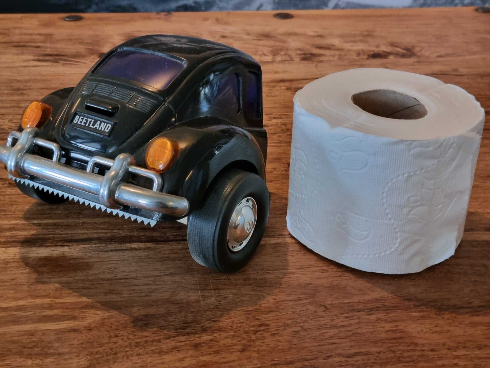Vintage Kever toiletrolhouder - Zwart, Vintage, Kunststof, Ophalen of Verzenden, Gebruikt