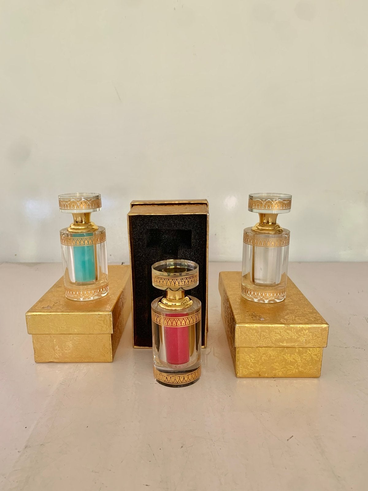 Luxe Navulbare Kristallen Attar Parfumflesjes met Geschenkdo, Ophalen of Verzenden, Gebruikt