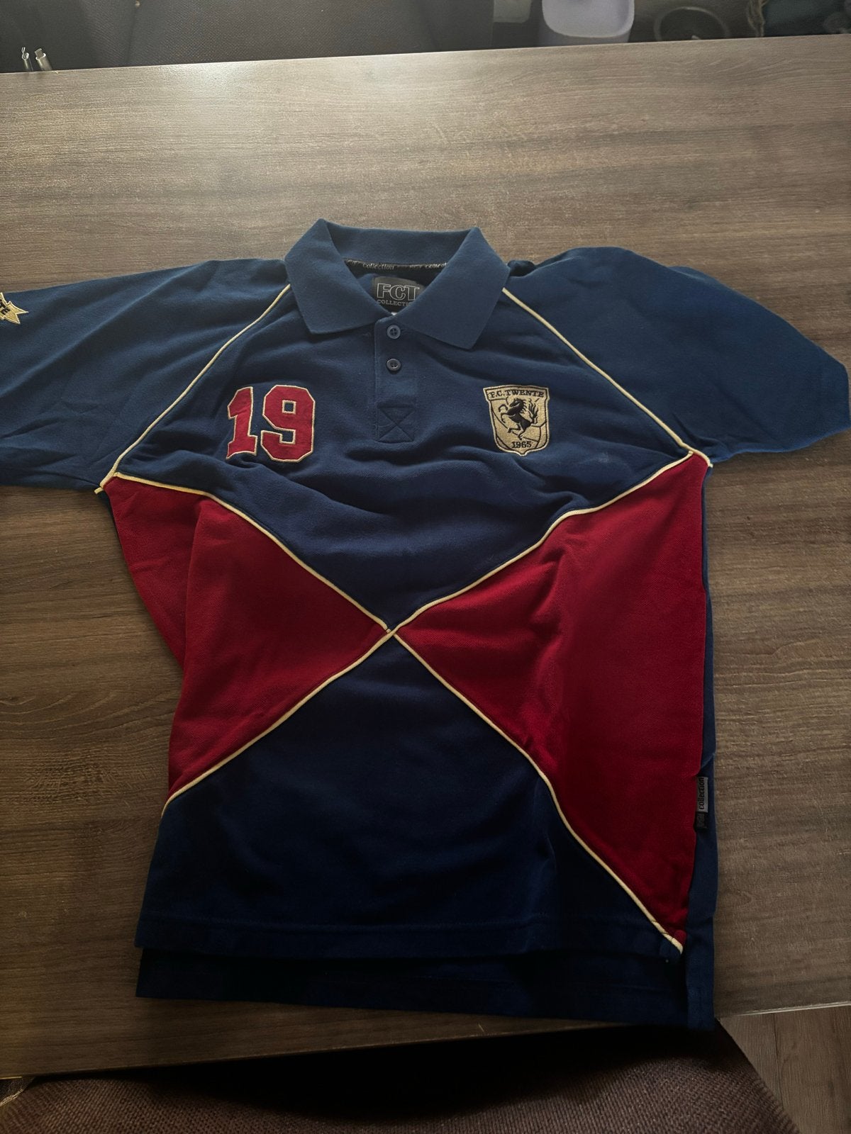 FC Twente Polo Maat M - Blauw/Rood met nummer 19, Kleding | Heren, Ophalen of Verzenden, Zo goed als nieuw, Maat 48/50 (M), Blauw