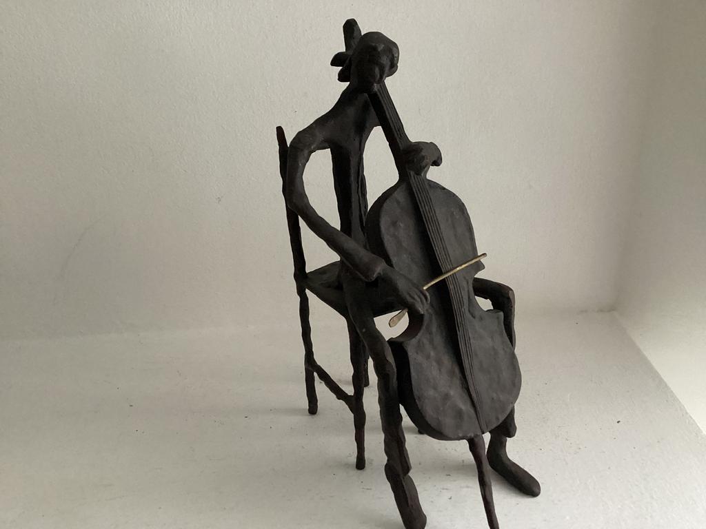 Cellist  brons, Ophalen of Verzenden, Zo goed als nieuw, Mens