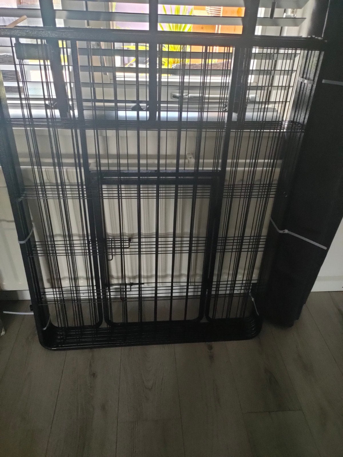 Zwart metalen honden ren van merk pawhut., Ophalen, Gebruikt