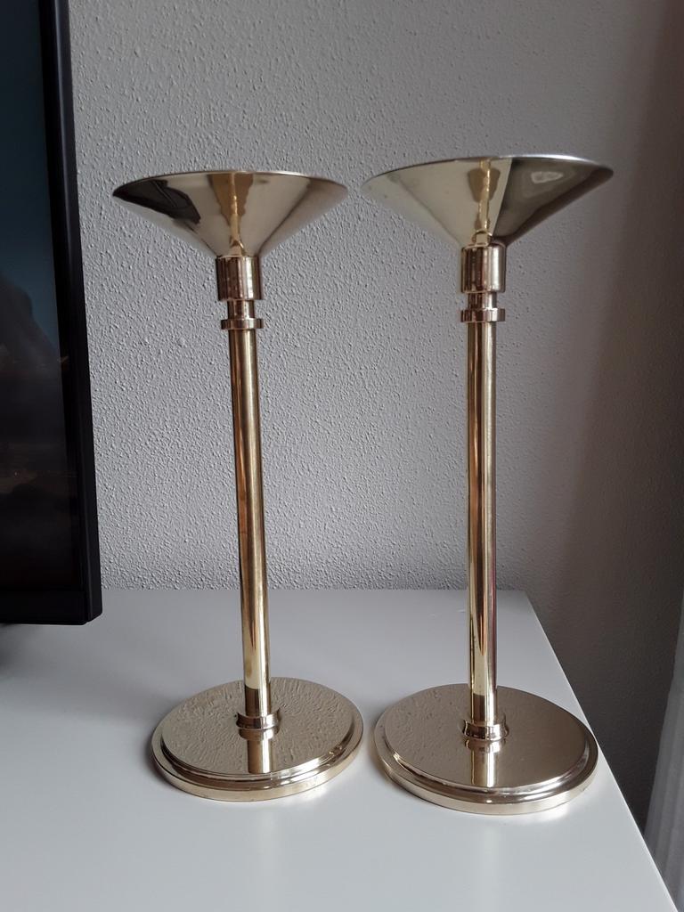 Vintage messing kandelaars groot, Ophalen of Verzenden, Koper of Brons