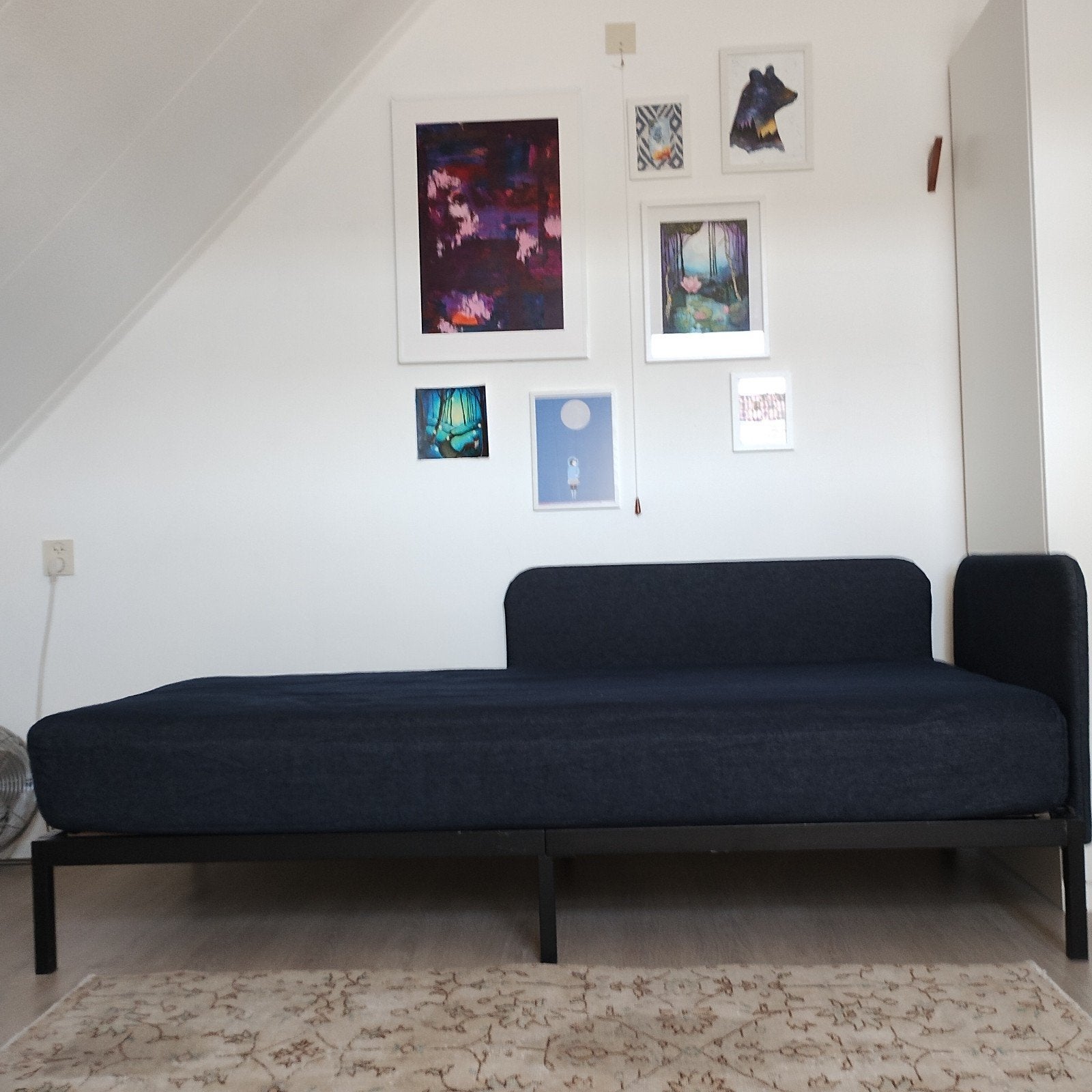 Ravarör bedbank met nieuw matras, Huis en Inrichting, Slaapkamer | Bedden, Ophalen, 90 cm, Eenpersoons, Zwart