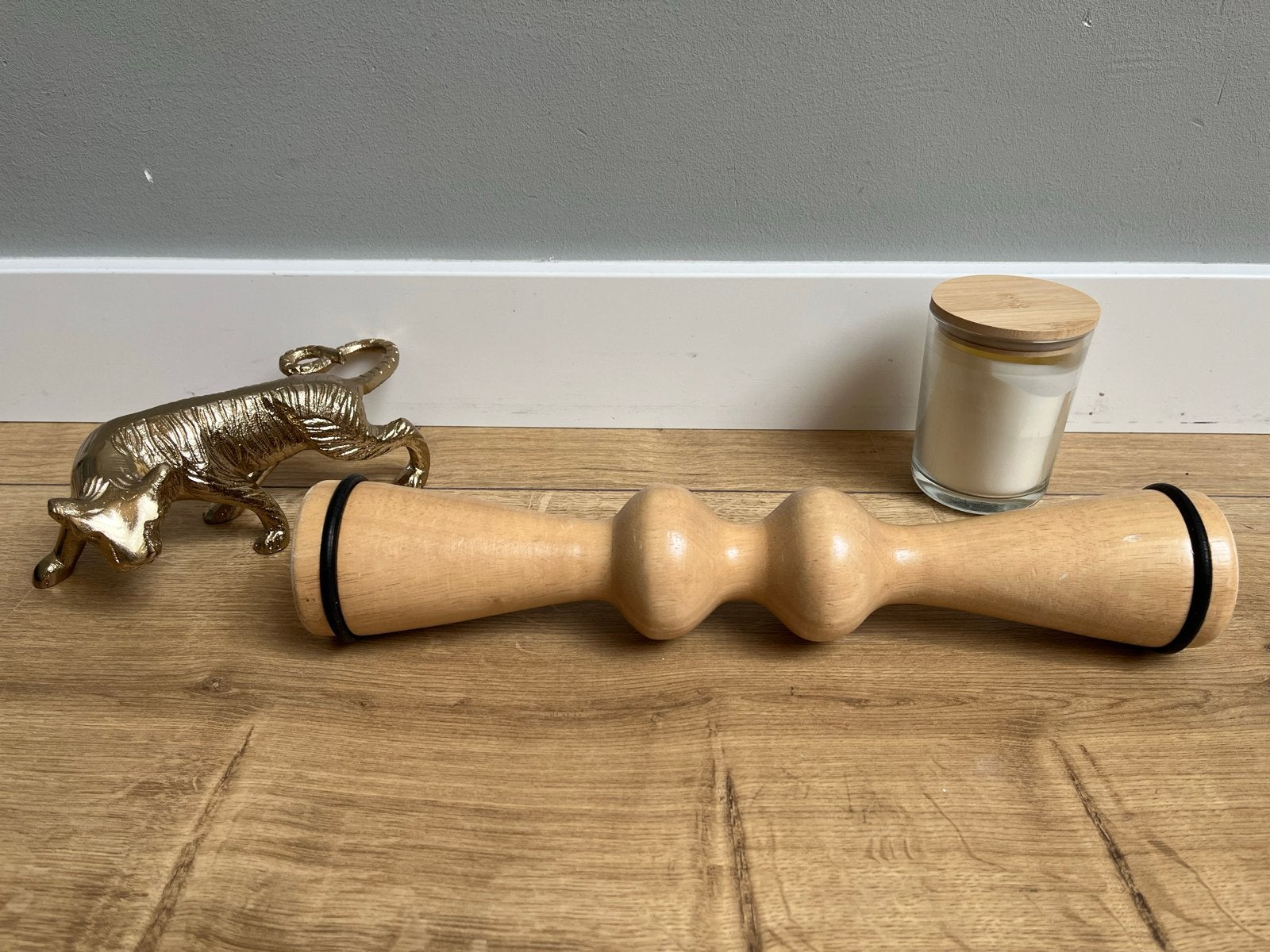 ==Bijna Nieuw== Houten foamroller / massage roller 40 cm, Ophalen of Verzenden, Zo goed als nieuw, Rug, Foamroller