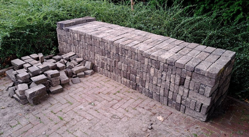 klinkers waaltjes, Tuin en Terras, Ophalen, Overige materialen, Gebruikt, Klinkers