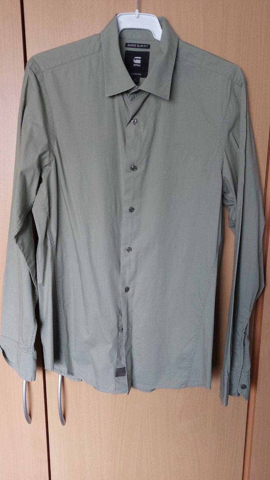 G-Star RAW Super Slim Fit overhemd - Maat L, Ophalen of Verzenden, Zo goed als nieuw, Halswijdte 41/42 (L), Groen