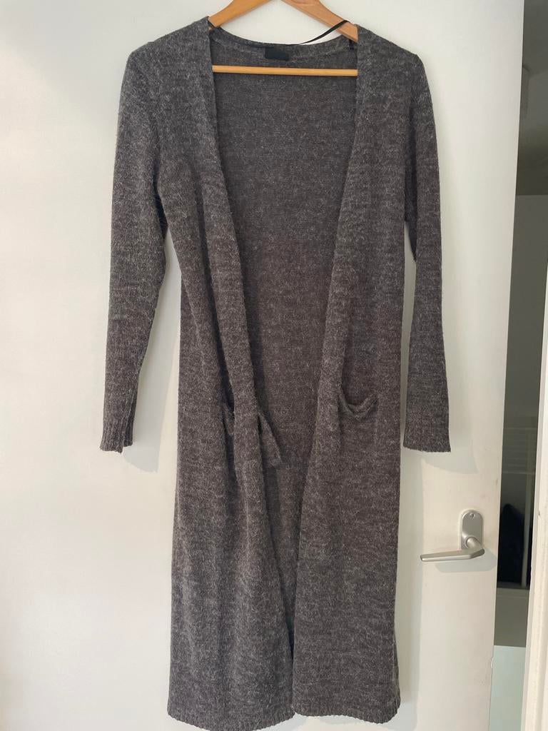 VILA Riva Lange Gebreide Cardigan - Maat M, Kleding | Dames, Ophalen of Verzenden, Zo goed als nieuw, Maat 38/40 (M), Grijs
