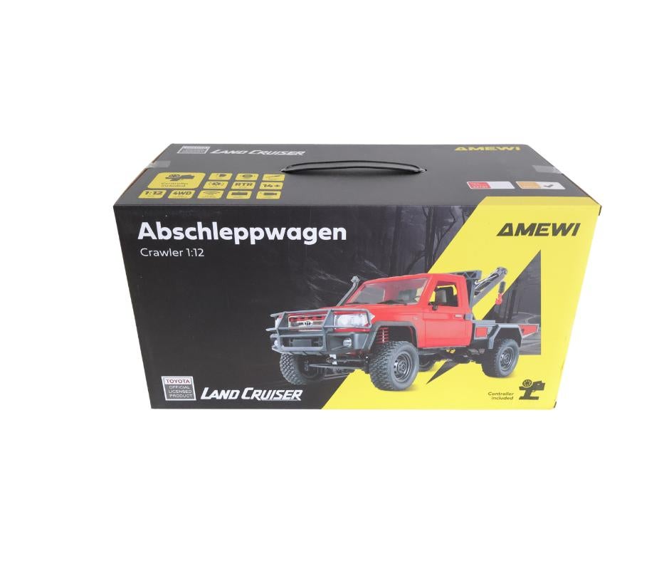 Amewi Toyota Land Cruiser Crawler Tow Truck 4WD 1:12 RTR red, Elektro, Auto offroad, Nieuw, Ophalen of Verzenden
