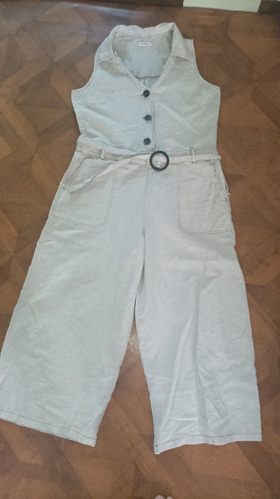 Cache Cache linen jumpsuit maat 38, Maat 38/40 (M), Beige, Nieuw, Ophalen of Verzenden