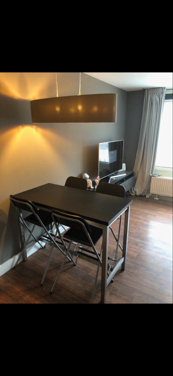 Compacte eettafel met 4 stoelen - ideaal voor kleine ruimtes, Ophalen, Gebruikt, 100 tot 150 cm, 50 tot 100 cm
