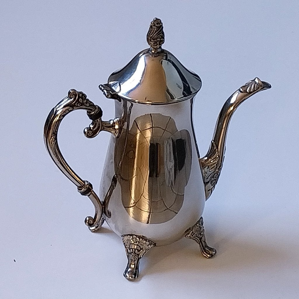 Verzilverde koffie - theepot, Klassieke Rococo stijl, Antiek en Kunst, Ophalen of Verzenden