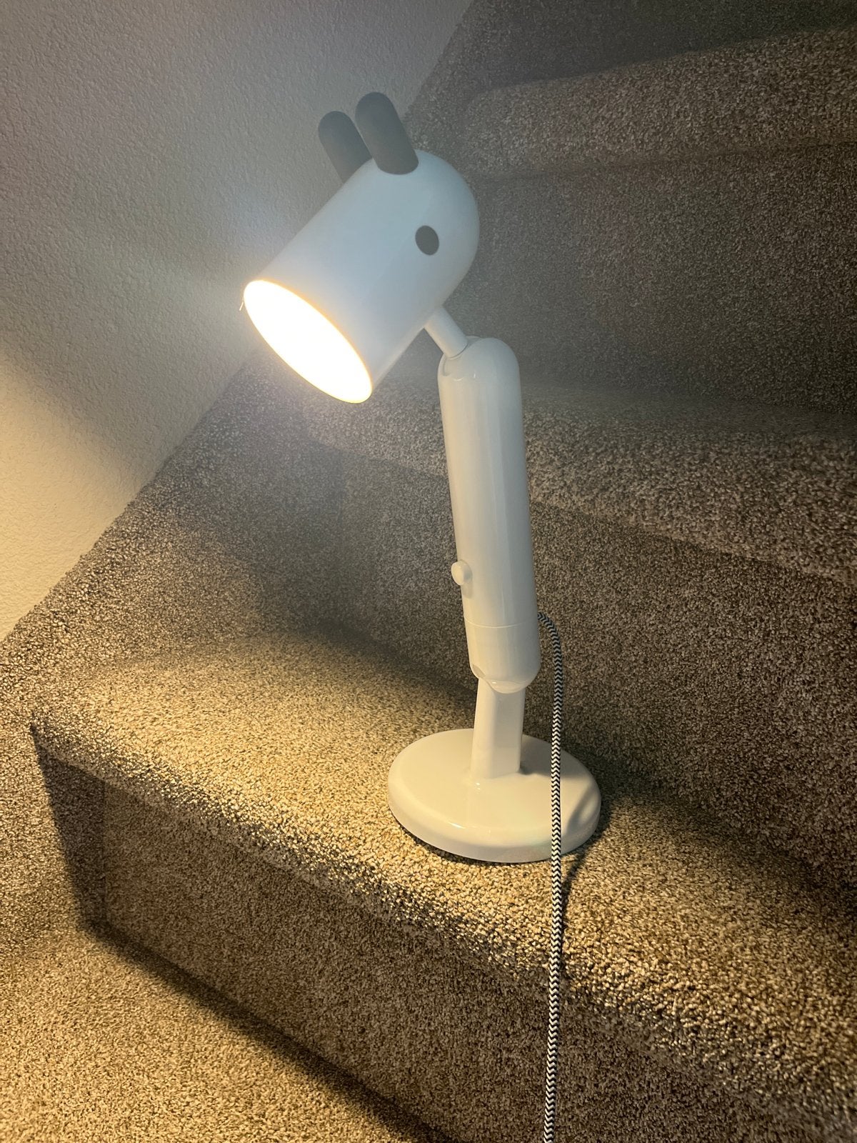 IKEA KRUX Bureaulamp - Wit met zwarte oren, Huis en Inrichting, Ophalen of Verzenden, Zo goed als nieuw, IKEA, Metaal