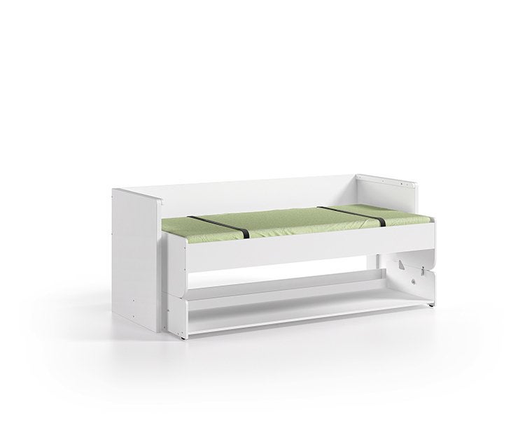 Denver kajuitbed (met bureau) - 90x200 - Wit, Niet ingevuld, Niet ingevuld, Niet ingevuld