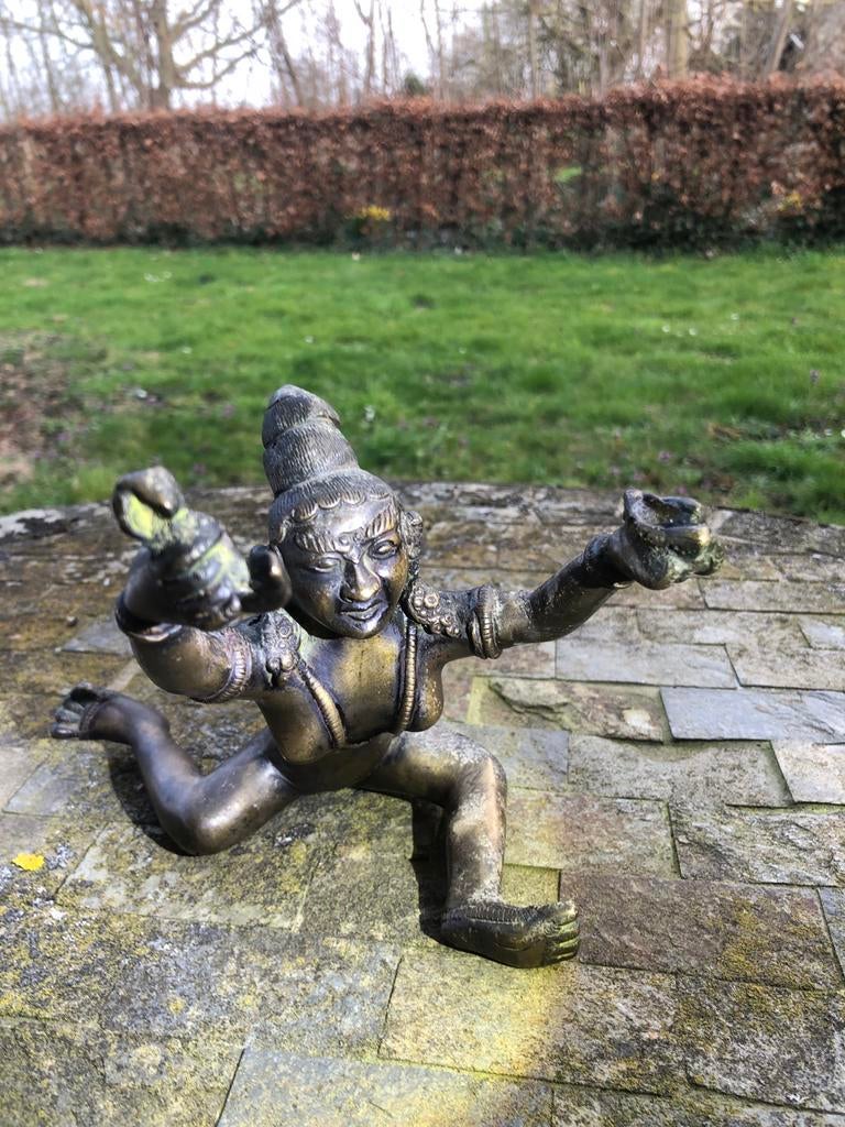Vintage Bronzen Beeldje van Dansende Godheid, Antiek en Kunst, Kunst | Beelden en Houtsnijwerken, Ophalen of Verzenden