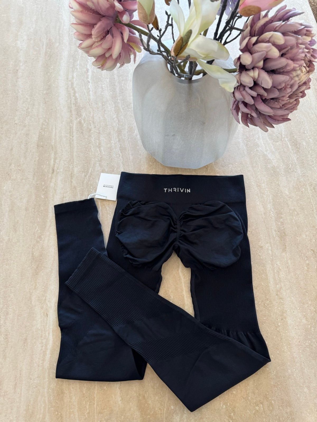 Nieuw Thrivin sportlegging mid waist maat M, zwart, Maat 38/40 (M), Verzenden, Zwart, Nieuw