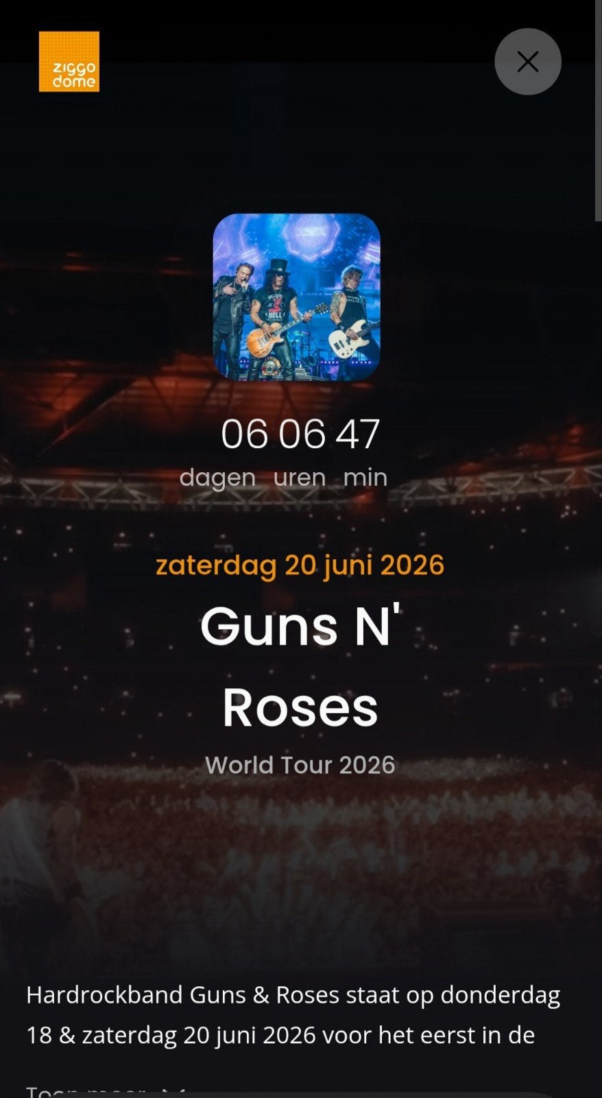 Guns 'N Roses 1e ring 3 kaartjes tegen aanschafprijs., Tickets en Kaartjes, Concerten | Rock en Metal, Drie personen of meer, Hard Rock of Metal
