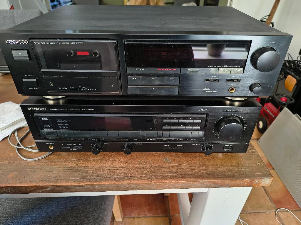 Kenwood Receiver + Cassettedeck + Argos Speakers, Gebruikt, 60 tot 120 watt, Stereo, Ophalen