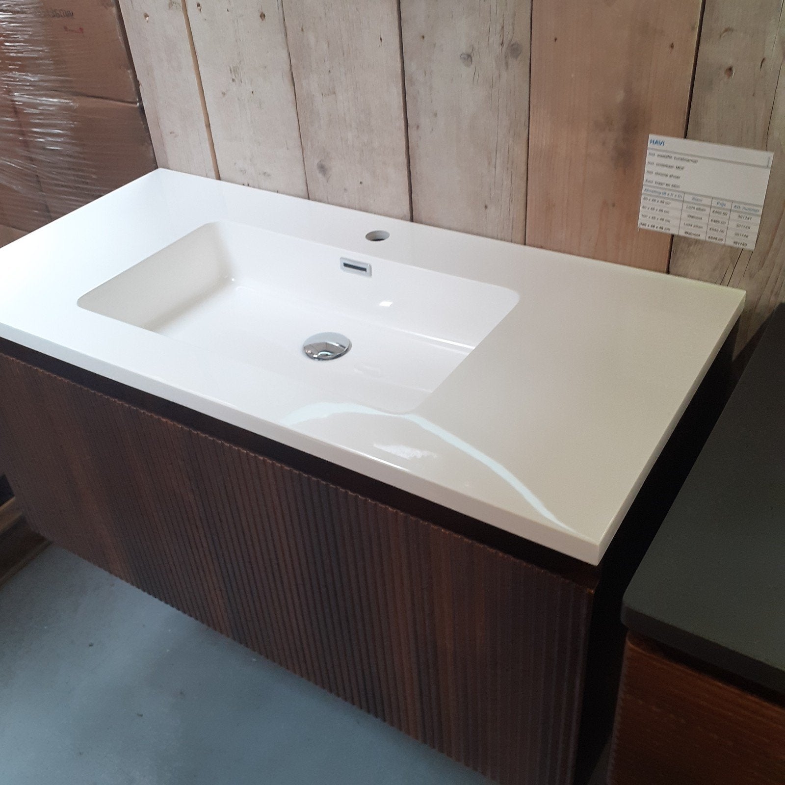 NIEUW! Badmeubel, walnoot, wastafel + onderkast, Havi 100, Huis en Inrichting, Woonaccessoires | Overige, Nieuw, Ophalen of Verzenden