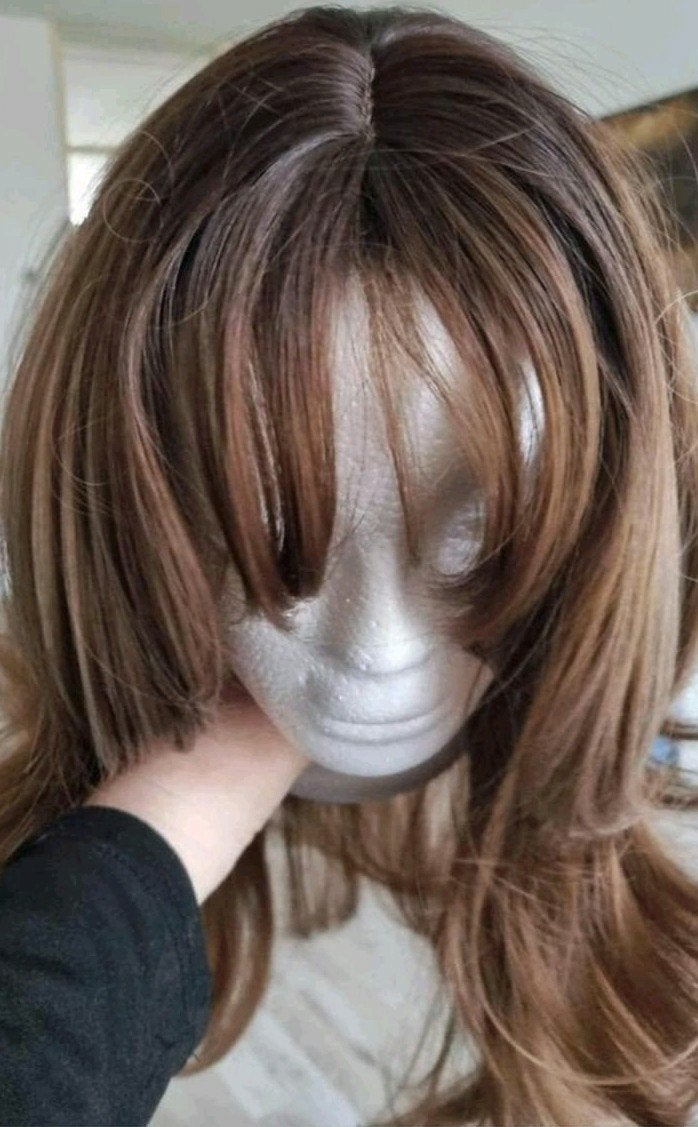Bruin Haarwerk met highlights, Ophalen of Verzenden, Nieuw, Pruik of Haarverlenging