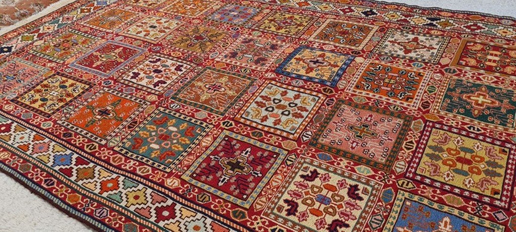 Perzisch tapijt Kelim Soumak 202 x 132/wandkleed/tafelkleed, 100 tot 150 cm, Www.simatapijten.nl, Nieuw, Ophalen of Verzenden