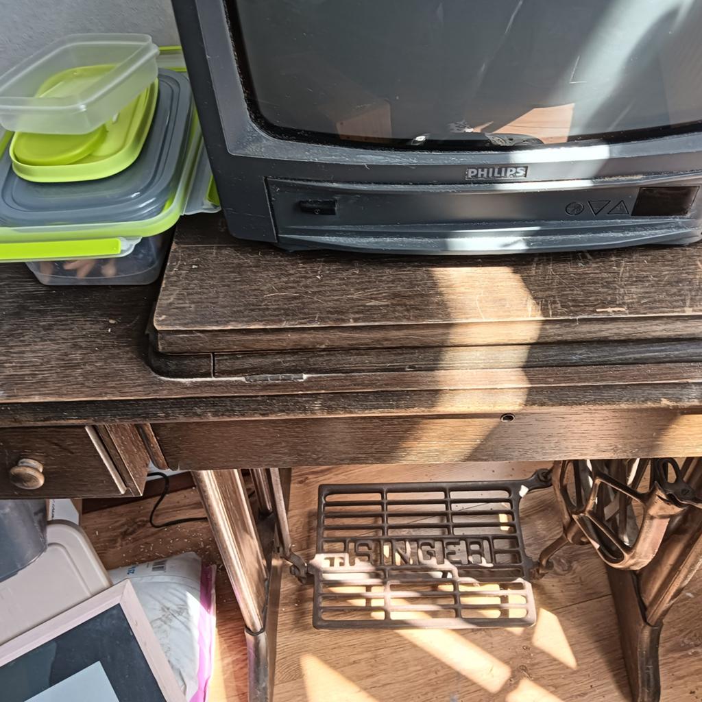 Antieke Singer Naaimachine Tafel, Ophalen