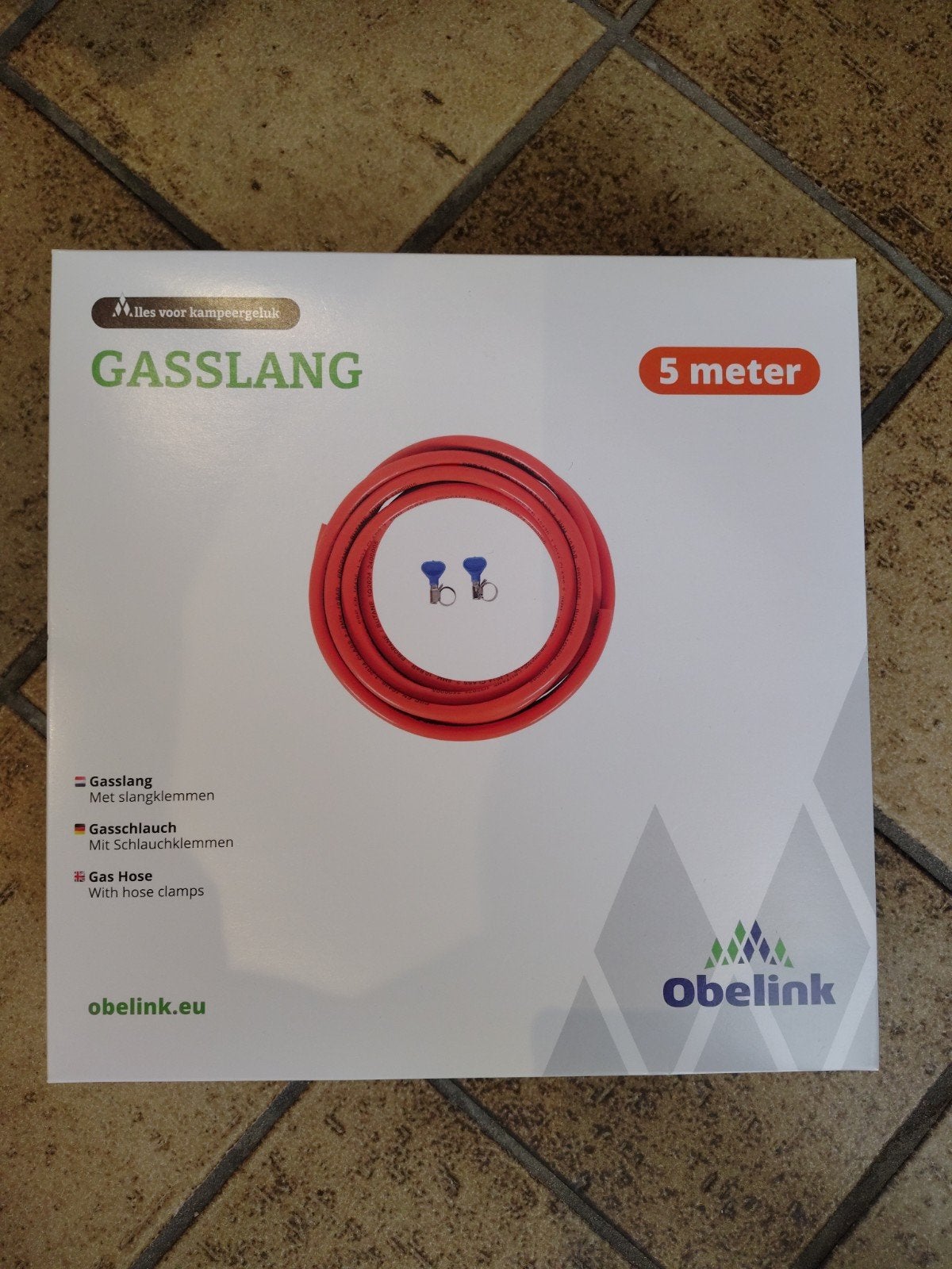 Obelink Gasslang 3 meter met slangklemmen, Ophalen of Verzenden