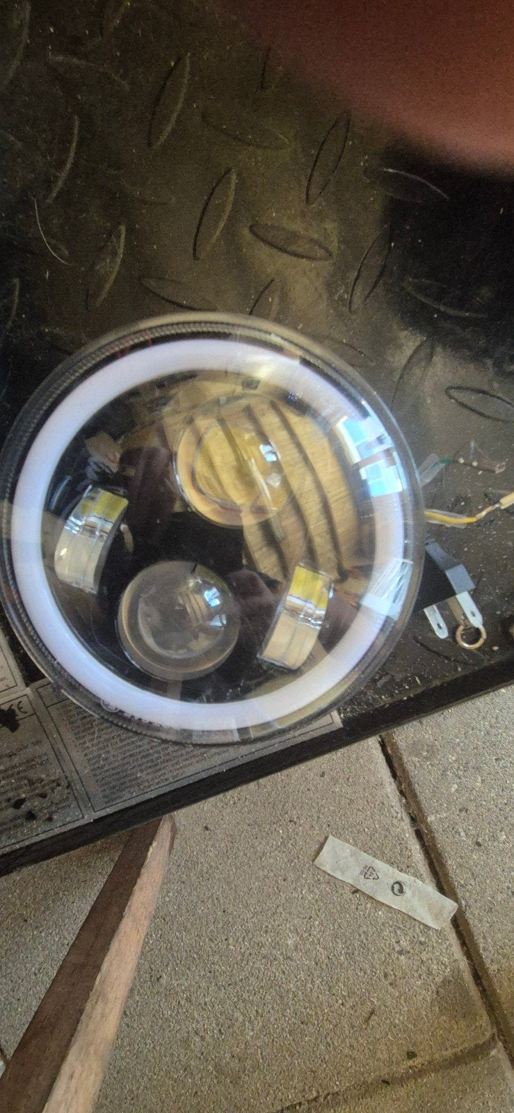 LED Koplamp H4 met Oranje/Witte Halo Ring, Ophalen of Verzenden, Gebruikt