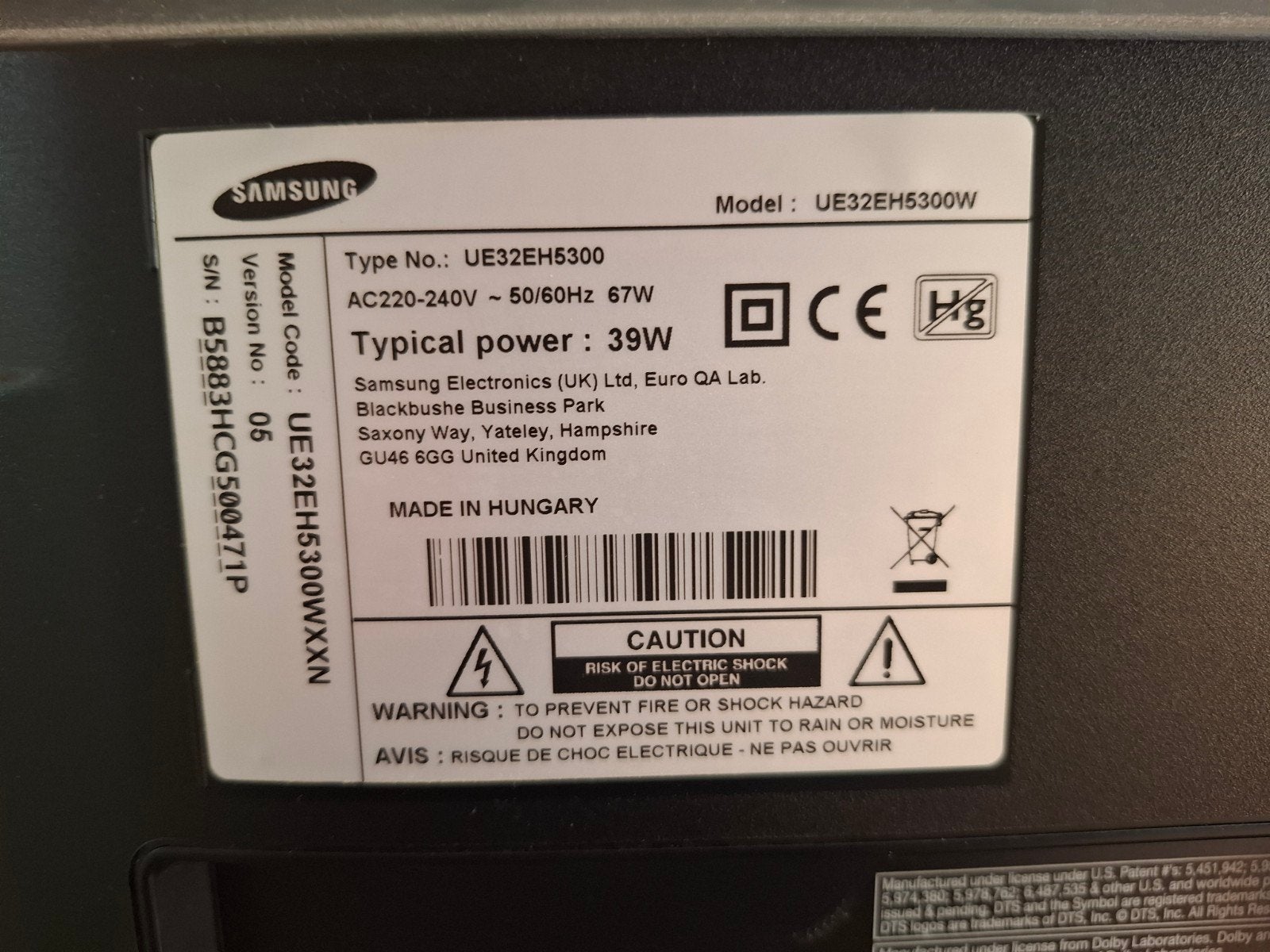 Samsung 32inch, Audio, Tv en Foto, Televisies, Ophalen, Gebruikt, 50 Hz, Samsung