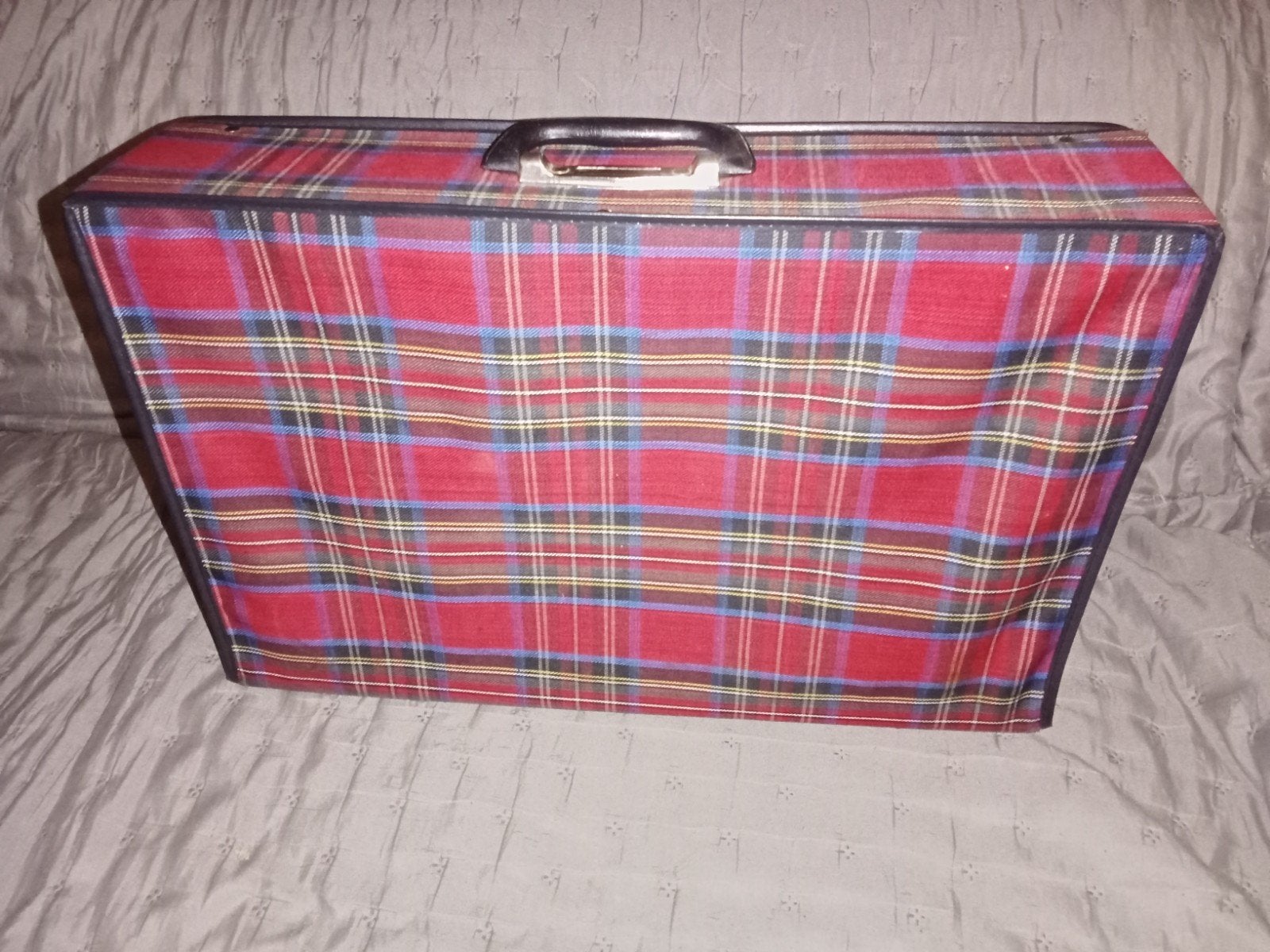 Vintage Opvouwbare Reiskoffer met Schotse Ruit (Tartan), Ophalen of Verzenden, Overige materialen, Minder dan 50 cm, Minder dan 35 cm