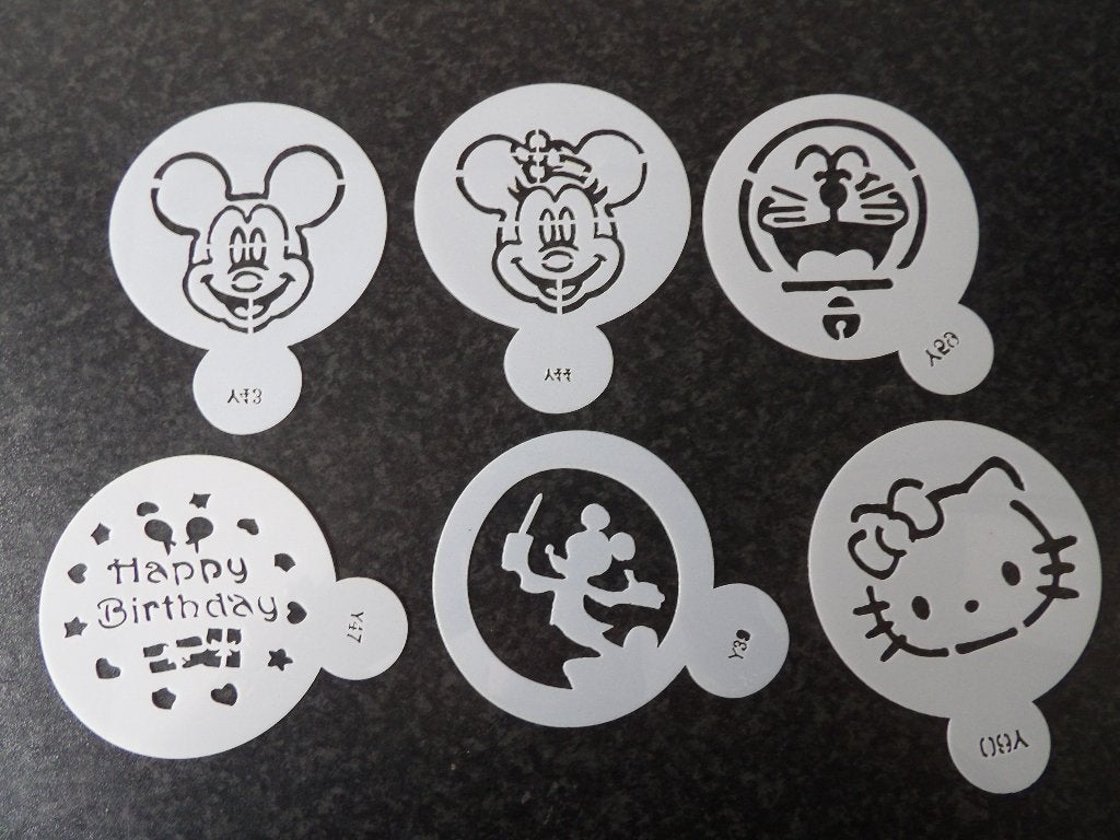 nieuw 6x sjablonen o.a. mickey, minnie, hello kitty 8 cm, Ophalen of Verzenden, Nieuw, Taarten of Cupcakes, Versiering