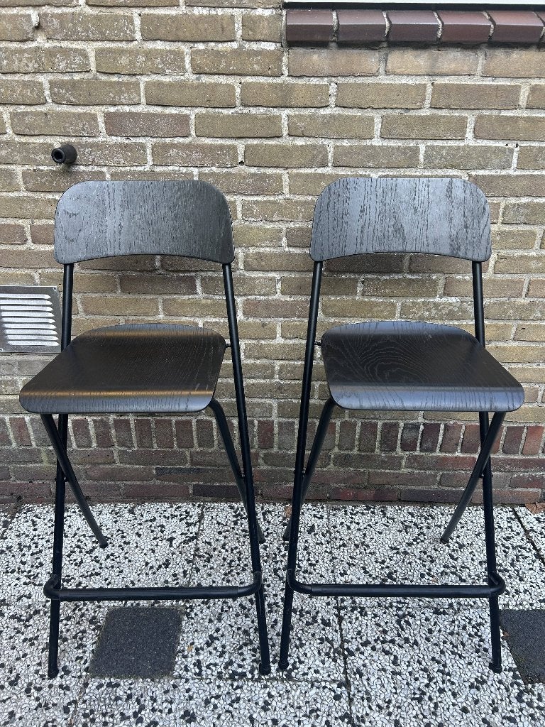 IKEA Franklin opklapbare barkruk (2x), Ophalen, Met voetsteun, 60 tot 90 cm, Zo goed als nieuw