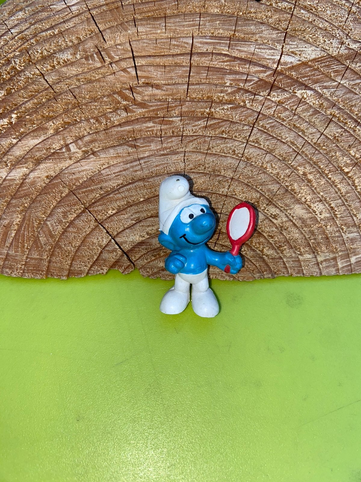 Smurfen smurf met spiegel, Verzamelen, Ophalen of Verzenden, Gebruikt, Verschillende Smurfen