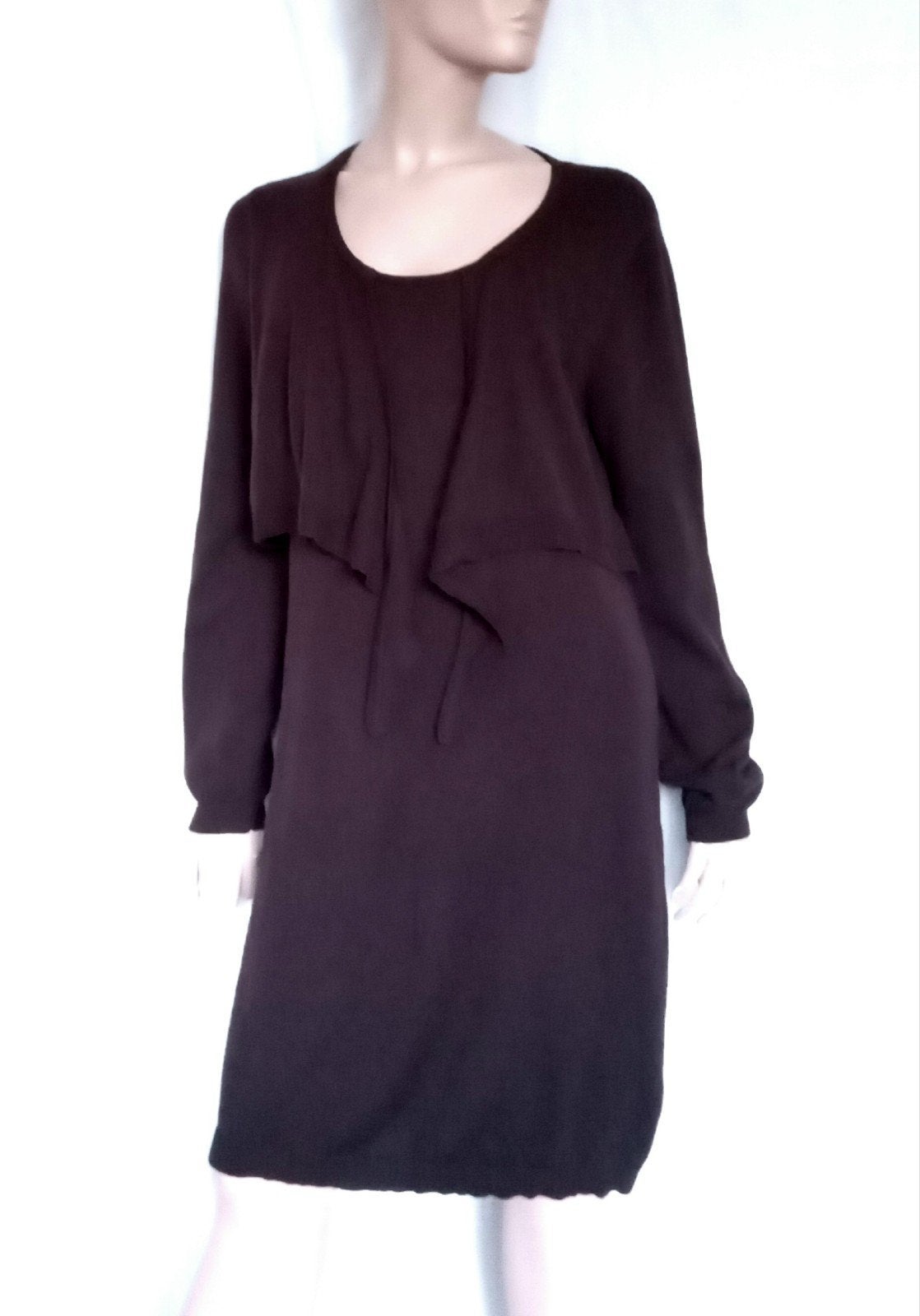 LUISA CERANO Jurk , Maat 40 - 42 , WOL , CASHMERE , ZIJDE, Maat 38/40 (M), Bruin, Ophalen of Verzenden, Zo goed als nieuw