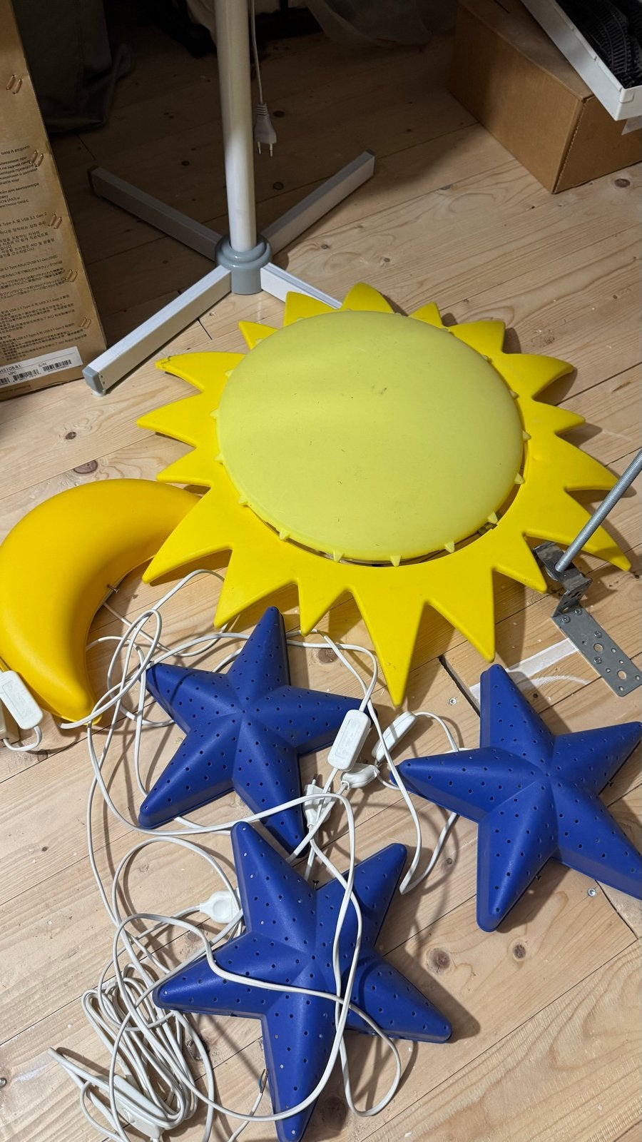 Leuke kinderlampen: zon, maan en sterren, Meerkleurig, Ophalen, Gebruikt, Lamp