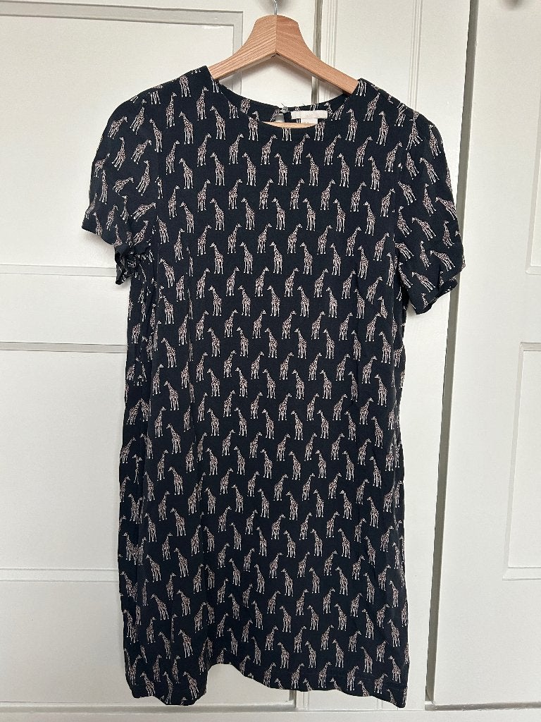 H&M giraffe jurkje - mt 38, Maat 38/40 (M), Ophalen of Verzenden, Zo goed als nieuw, Grijs