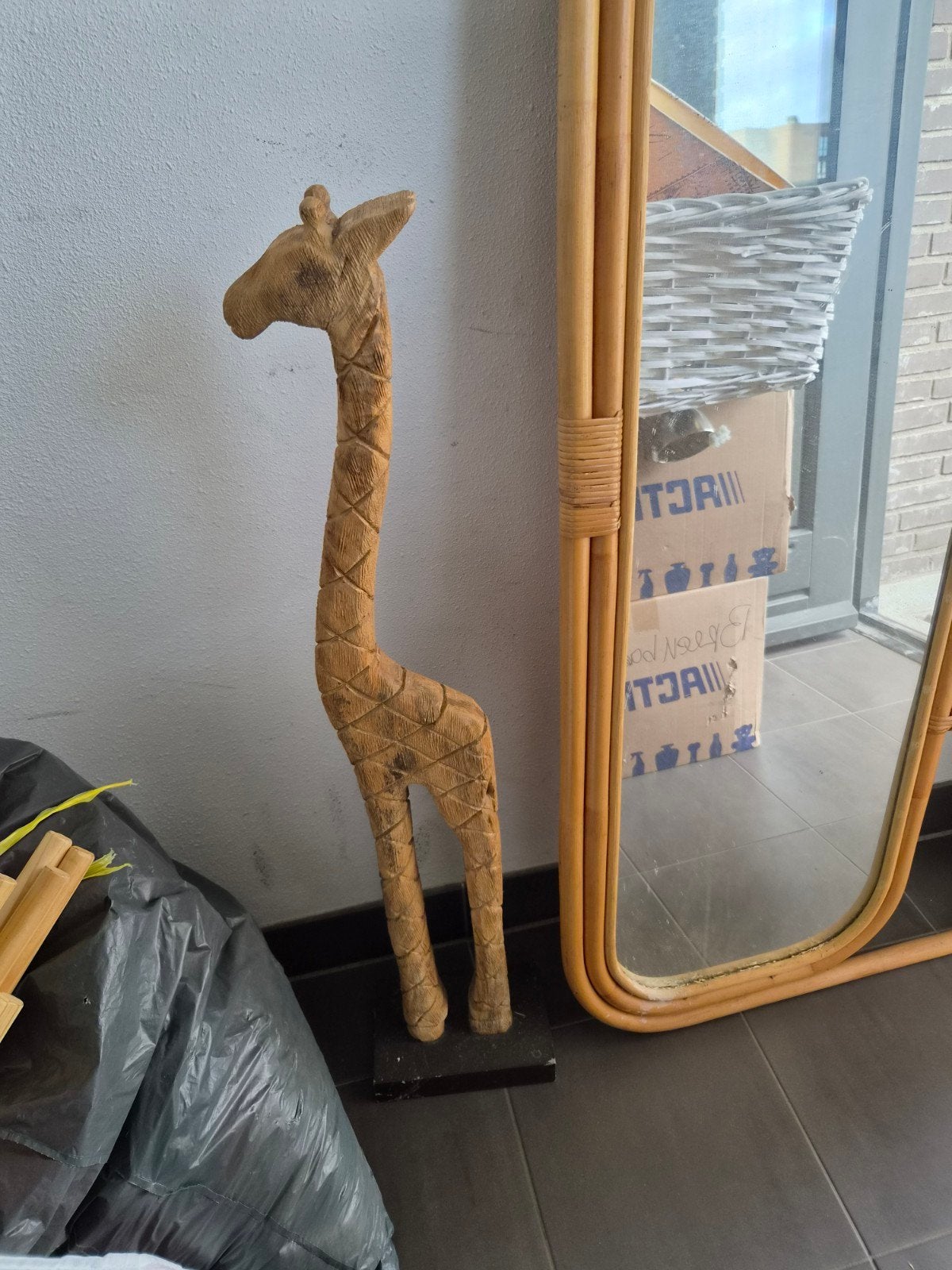 Houten Giraffe Beeld - Afrikaanse Decoratie, Antiek en Kunst, Ophalen